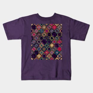 Moroccan Tile pattern, metallic Kids T-Shirt